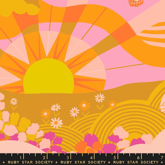 Patchwork Baumwolle - Ruby Star Society - Melody Miller - Rise and Shine - Hello Sunshine Landscape Scenery Large Scale